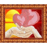 Схема для вышивания бисером "Влюблённые сердца"
